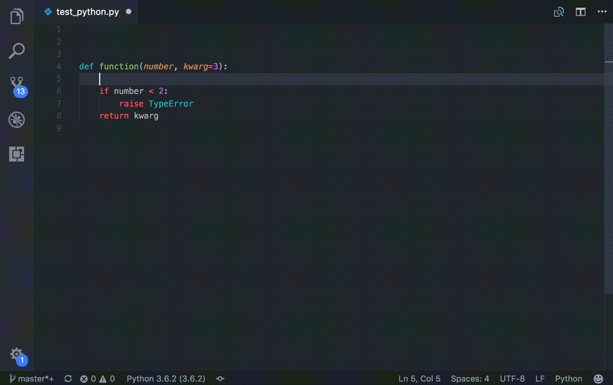 Python docstring generator vscode extension example