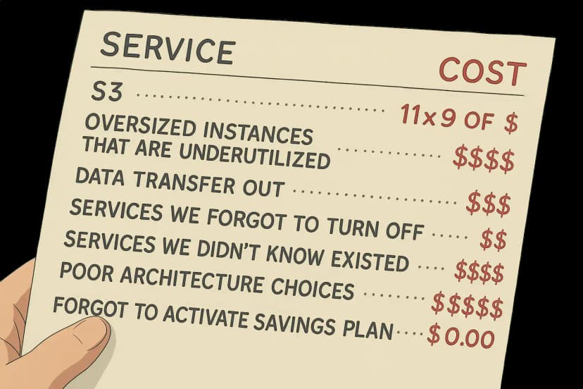 Showing actions that causes a high AWS bill