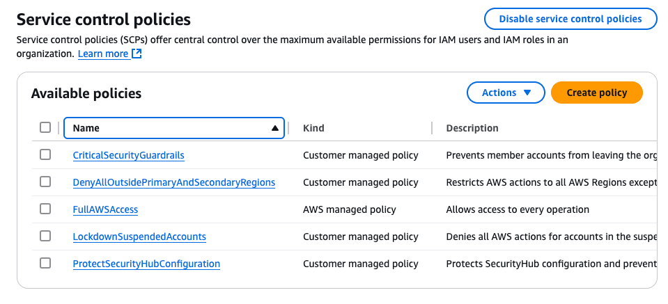 AWS security guardrails visualization showing policy enforcement
