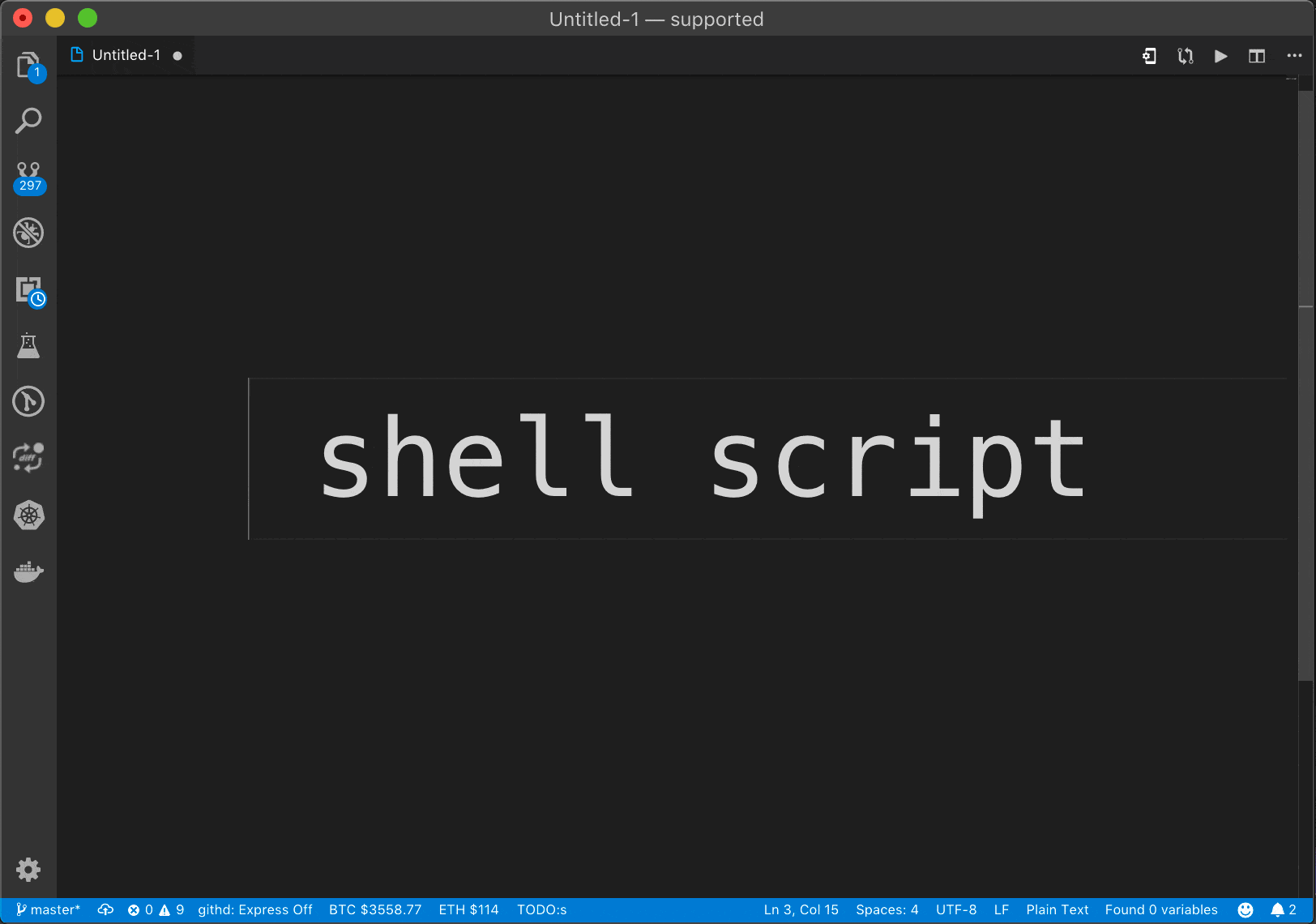 Shell-format VS Code extension formatting example