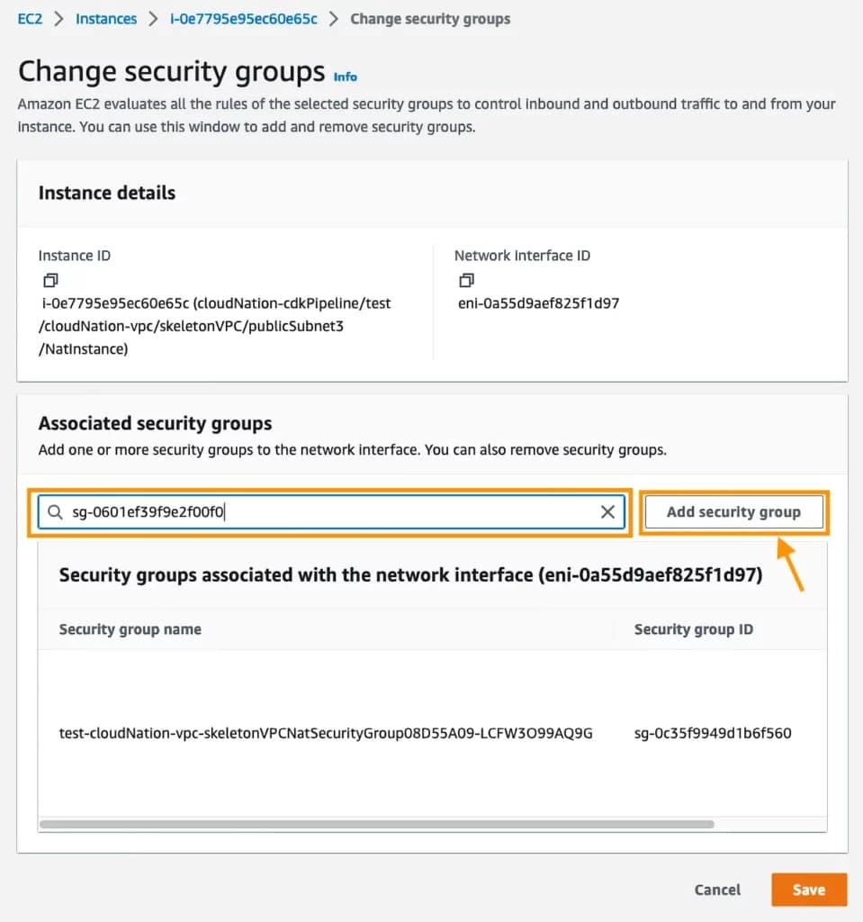 Attach another security group to an Amazon EC2 instance Attach another security group to an Amazon EC2 instance