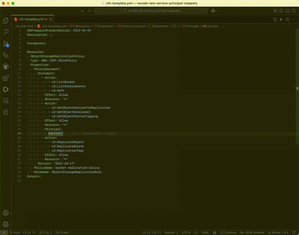 IAM Service Principal Snippets Demo