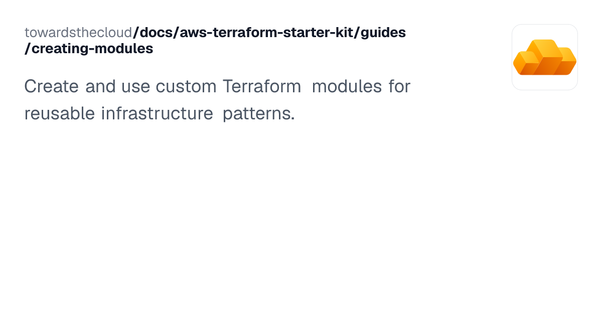 Creating Modules | AWS Terraform Starter Kit
