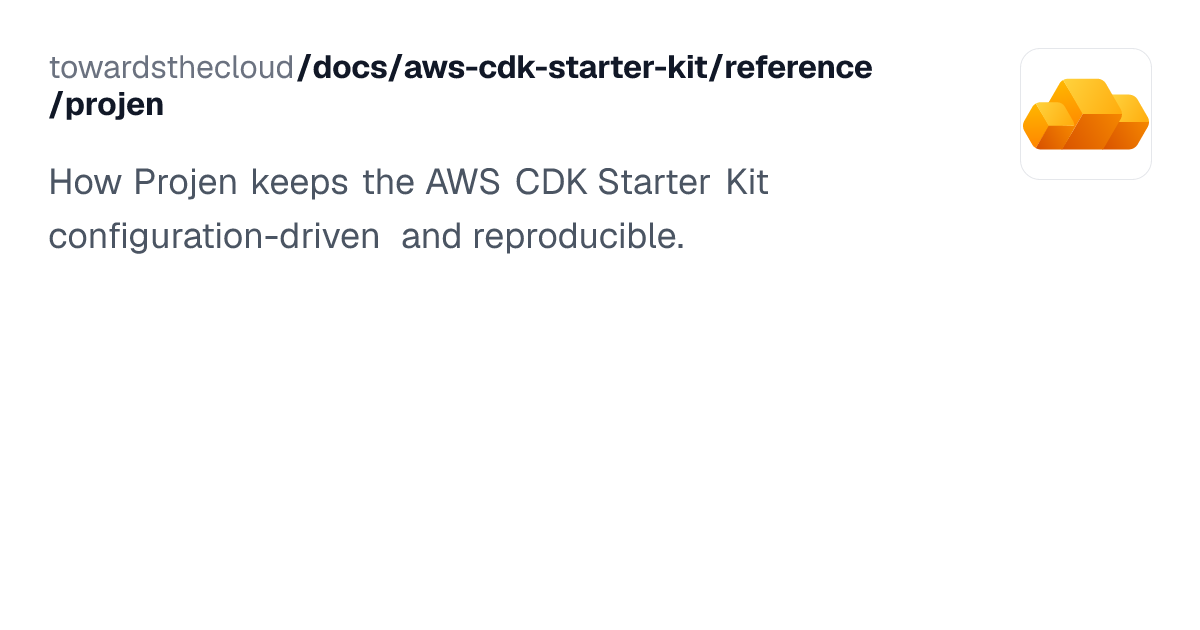 Projen | AWS CDK Starter Kit