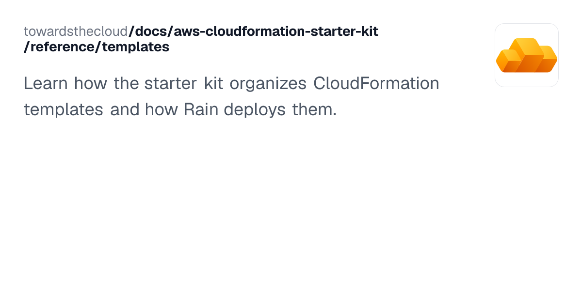 Templates | AWS CloudFormation Starter Kit