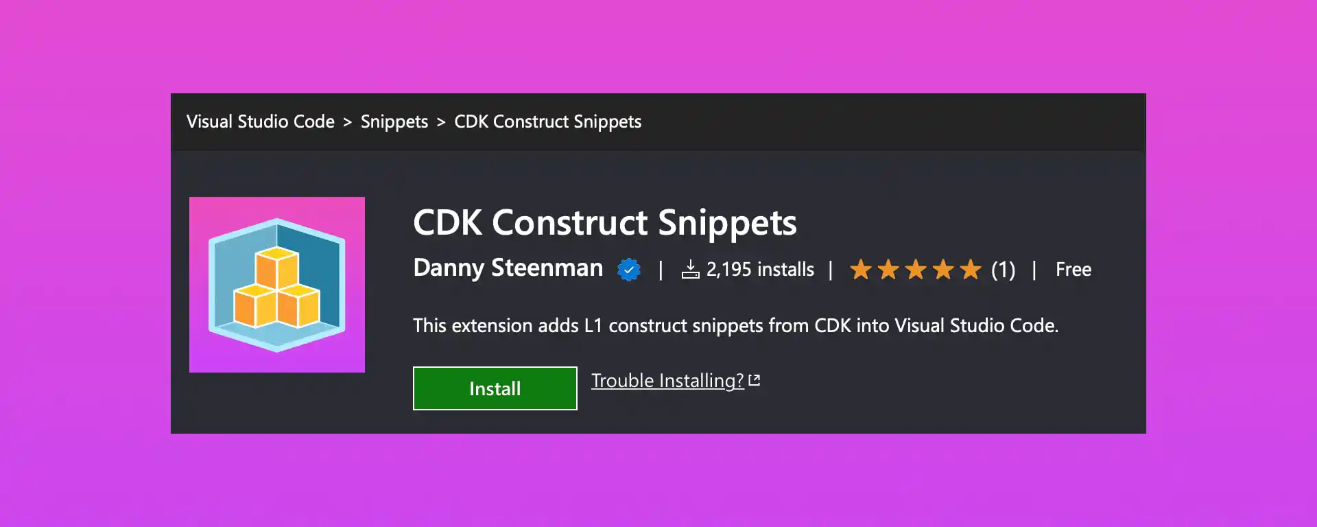Autocomplete AWS CDK Constructs in VS Code