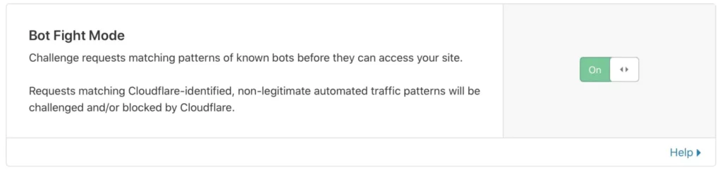 Cloudflare bot fight mode