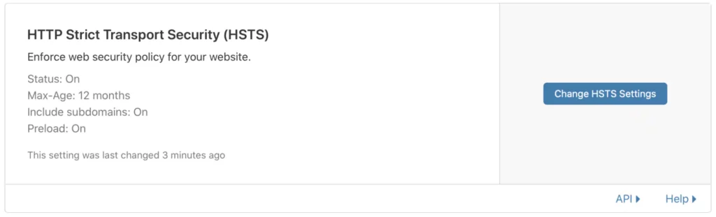 Cloudflare HTTP Strict Transport Security (HSTS)